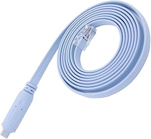 QCEs USB C Console Cable, USB Type C to RJ45 Console Cable 6 Feet with FTDI Chip FT232RL Compatible with Cisco NETGEAR LINKSYS TPLink AP Routers/Switches/Modem/Firewall Supports Windows,Mac,Linux