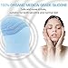 Facial Cleansing Brush Silicone Face Brush Face Massager Exfoliate Smooth Skin Silicone Facial Scrubber Deep Cleansing Dirt and Exfoliating by Dr.HeiZ(Blue)
