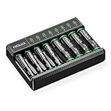 HiQuick AA AAA Rechargeable Batteries and Battery Charger with Micro USB Input, 