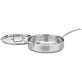 Cuisinart MCP33-30HN MultiClad Pro Triple Ply 5.5-Quart Saute Skillet, Sauté Pan w/Helper & Cover