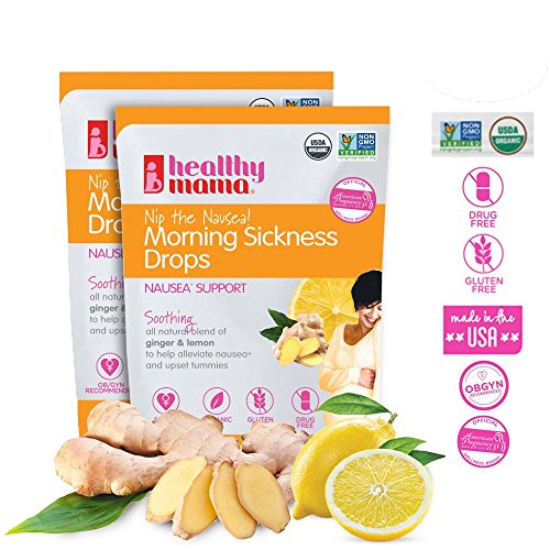 Healthy Mama Nip the Nausea! Organic Morning Sickness Relief Drops;Ginger Lemon. Nausea Relief from Morning Sickness, Chemo, Motion Sickness (2-Pack)