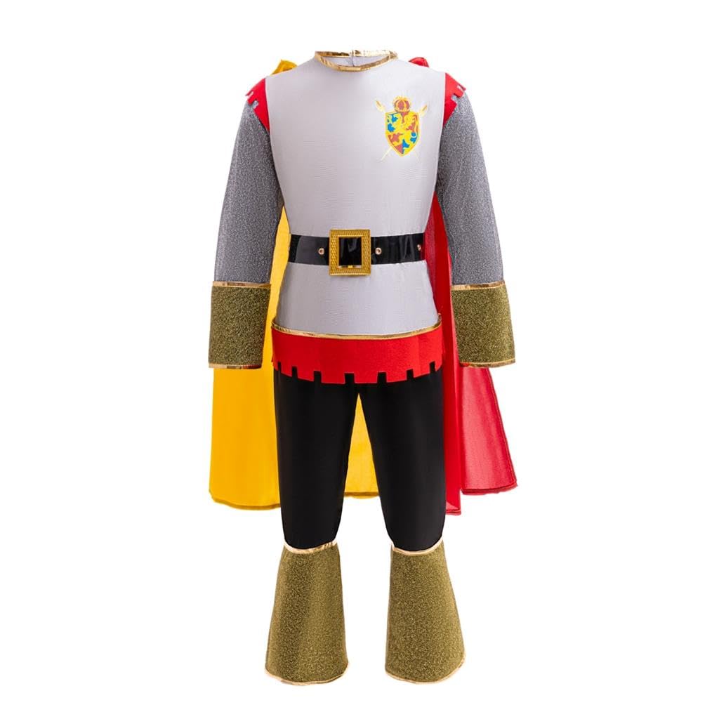 Lito Angels Medieval Knight Armour King Arthur Fancy Dress Up Costume Set with Cape for Kids Boys Age 7-8 Years