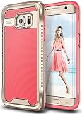E LV Galaxy S7 Edge Case - Hybrid Armor Defender Slim Shock Absorption Bumper Case for Samsung Galaxy S7 Edge - (RED Melon/Gold)