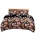YMY Lightweight Microfiber Bedding Duvet Cover Set, Floral Print Pattern (Floral in Black, Queen)