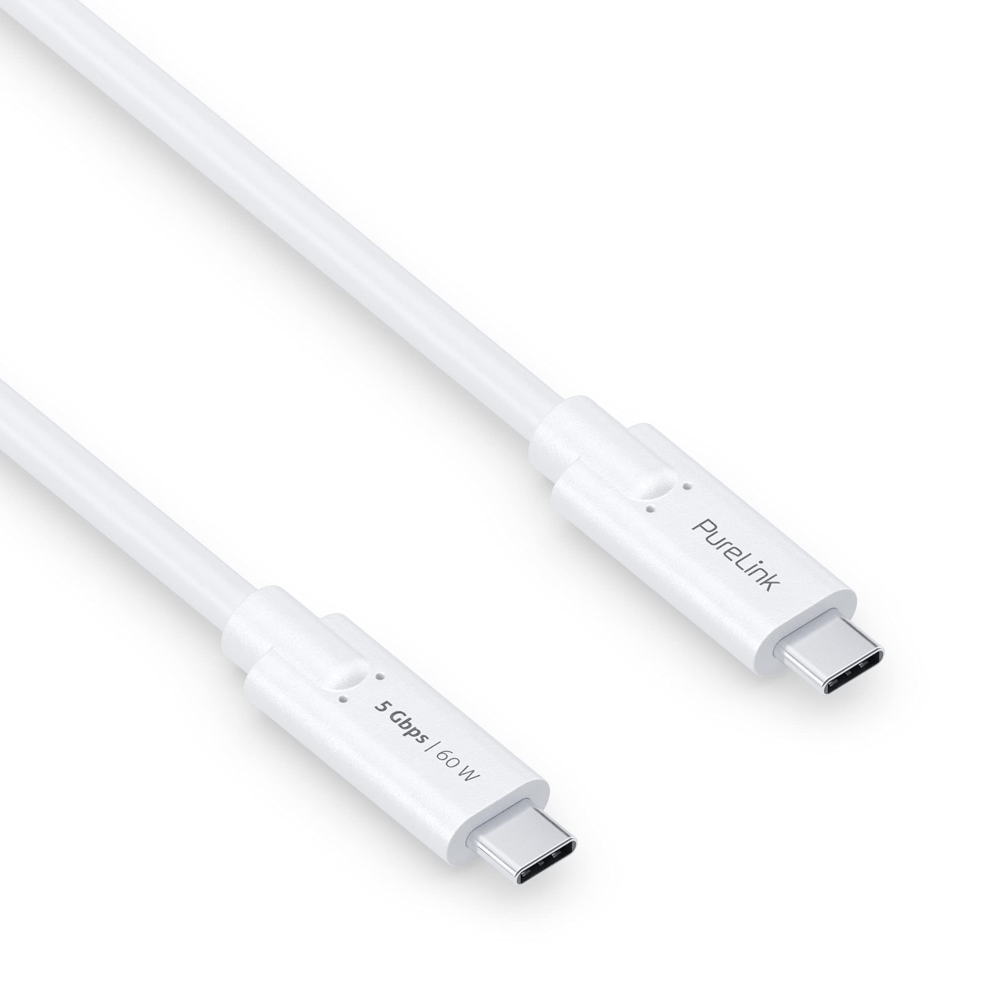 PureLink USB-C to USB-C cable, USB 3.1 Gen 1 with 5 GB/s data transfer, white, 1.00 m