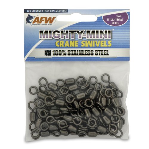 UPC 035926097568, American Fishing Wire Mighty Mini Crane Swivels (100-Percent Stainless Steel), Black Color, Size 1, 411 Pound Test, 50-Pieces