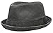 Men's Casual Vintage Style Washed Cotton Fedora Hat (F2232-BLACK,LXL)