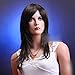 SexyLong Dark Brown Natural Straight side swept fringe bang hairstyle Hair Style Women Wig