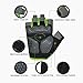 HuwaiH Cycling Gloves Mountain Bike Gloves Anti-Slip Shock-Absorbing Pad Biking Gloves Bicycle Road Racing Riding Gloves Half Finger Breathable Cycle Gloves for Men and Women (Black Green, Large)