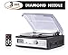 eXuby EXBTB2-3N Cassette & Record Player with 3 Pack Diamond Tip Needle - Relive Unforgettable Memories - Easily Record Music from Vinyl/Cassette to MP3 via USB/SD Card - Plug & Play with Built in Speakers