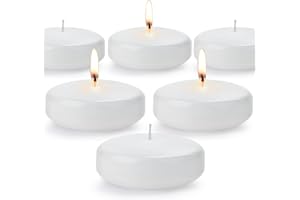 Baikaraer White Floating Candles-3 Inch Unscented Dripless Wax 13-15 Hours Burning,36 Pack for Centerpieces Floating Candles, for Cylindrical Vases, Swimming Pool,Restaurant,Wedding,Party Decoration