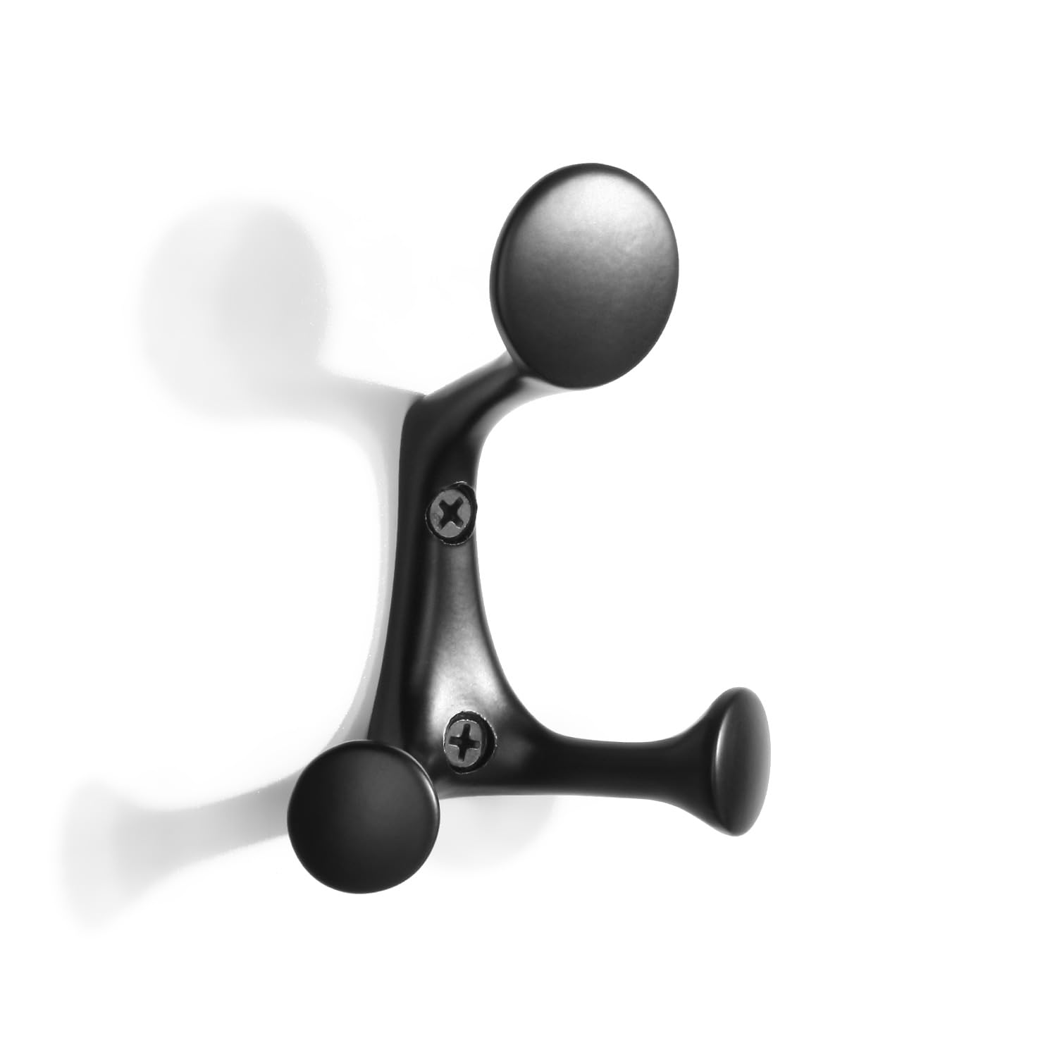 SARIHOSY 5PC Jackets Hooks Matt Black Wall Single Door Hook for Bedroom, 5 Pack Clothes Coat Hook for Wall Single, 5pcs Door Hooks for Hanging Hook Small Black Metal Hook Rails 5 Piece