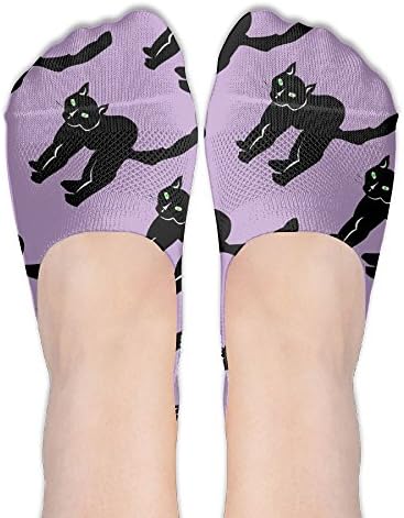 Fashionable Black Cat Animal Women's Low Cut No-Show Socks For Women For Walking