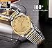 MASTOP Swiss Brand Two Tone Watch Men Women Gold Silver Stainless Steel Waterproof Couple Watches (Gold)