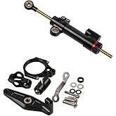 MOQIAOSEIKO Steering stabilizer Compatible with YAMAHA MT09 XSR900 MT-09 MT 09 XSR 900 2021 2022 2023 2024 Motorcycle Steering Damper Mount Bracket Stabilizer Support Speed Wobble Safety