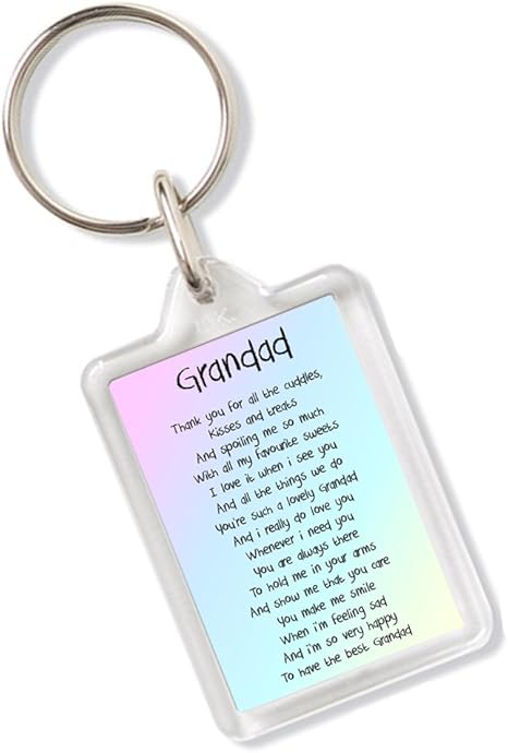 Grandad Poesia Portachiavi Idea Regalo Per Compleanno O Regalo Per La Festa Del Papa Ak368 Amazon It Casa E Cucina