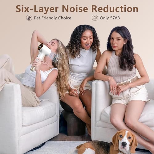 TQQ Hair Dryer, 400 Million Ion Plasma Hairdryer, Brushless Motor 110,000 RPM for Fast Drying, Professional Hair Dryer 57 dB Suitable for Travel and Home