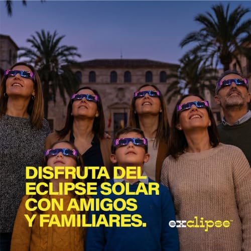 10 Gafas Eclipse Solar con 3 Filtros para Móvil – Certificadas ISO 12312-2, CE & UKCA, Kit Completo para Ver y Fotografiar el Eclipse 2026