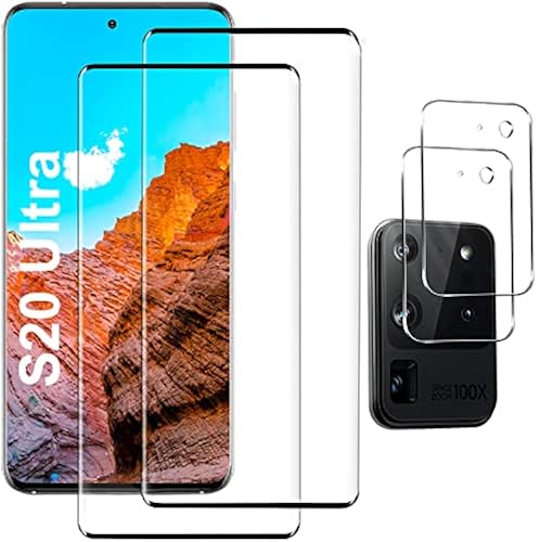 2+2 Pack] Galaxy S20 Ultra Screen Protector, 9H Tempered Glass