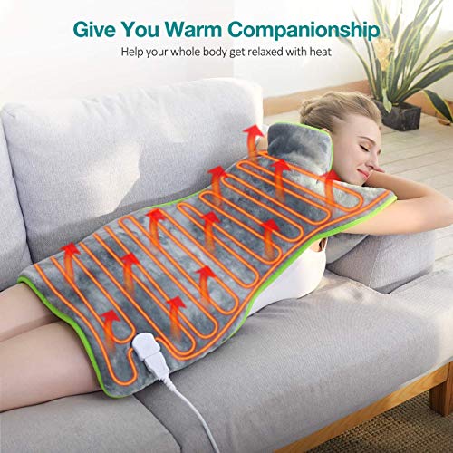 XXX-Large Heating Pads for Back Pain 24"x40" ATMOKO Electric Heat Pad for Shoulder Back Soothing Muscle Pain and Tension Relief Therapy, Auto-Off, Fast Heating, Washable - Thumbnail 3