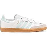 adidas Samba OG Big Kid Shoes, Cloud White/Semi Flash Aqua/Gum, Size 6.5