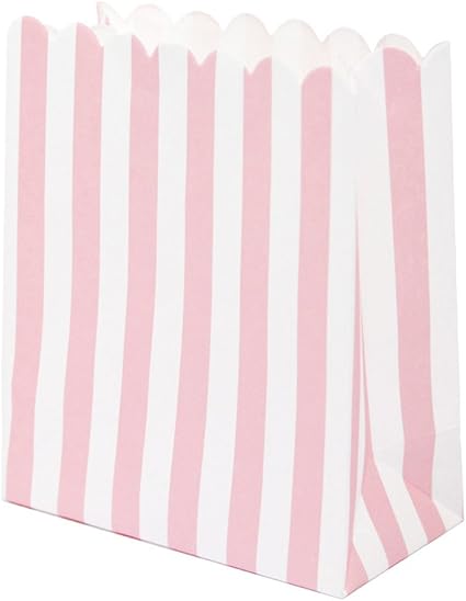 Amazon Co Jp Talking Tables ミックスアンドマッチペーパーお菓子バッグ 誕生日パーティーや一般のお祝いに ピンク ホワイト 12個パック ホーム キッチン
