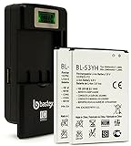 Two (2pk) BasTex Rechargeable 3000mAh Li-ion Battery for LG G3 OPTIMUS+plus One (1) Bastex External Dock LCD Battery Charger