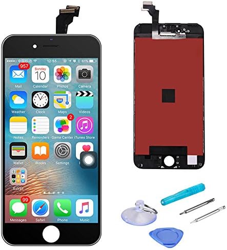 SANKA iPhone 6 Plus LCD Display Screen Replacement Repair Kit, Digitizer Retina Touch Screen Glass Frame Assembly for iPhone 6 Plus, 5.5 inches - Black (Free Tools Included)