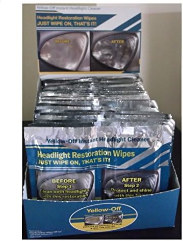 25 Headlight Cleaner and Lens Restoration Wipes with Display Case