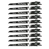 10 Piece 6-Inch Reciprocating Saw Pruning Blades, Wood Cutting Reciprocating Saw Pruning Blades, HCS Top Material Blades For Cutting Softer Materials Wood Laminated Chipboard & Plastics
