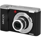 Minolta MNB5Z 56MP 5K Ultra HD 2.8" LCD Screen Digital Camera, Black | 56MP sensor with 5K video and 5x optical zoom for vlogging, travel and photography