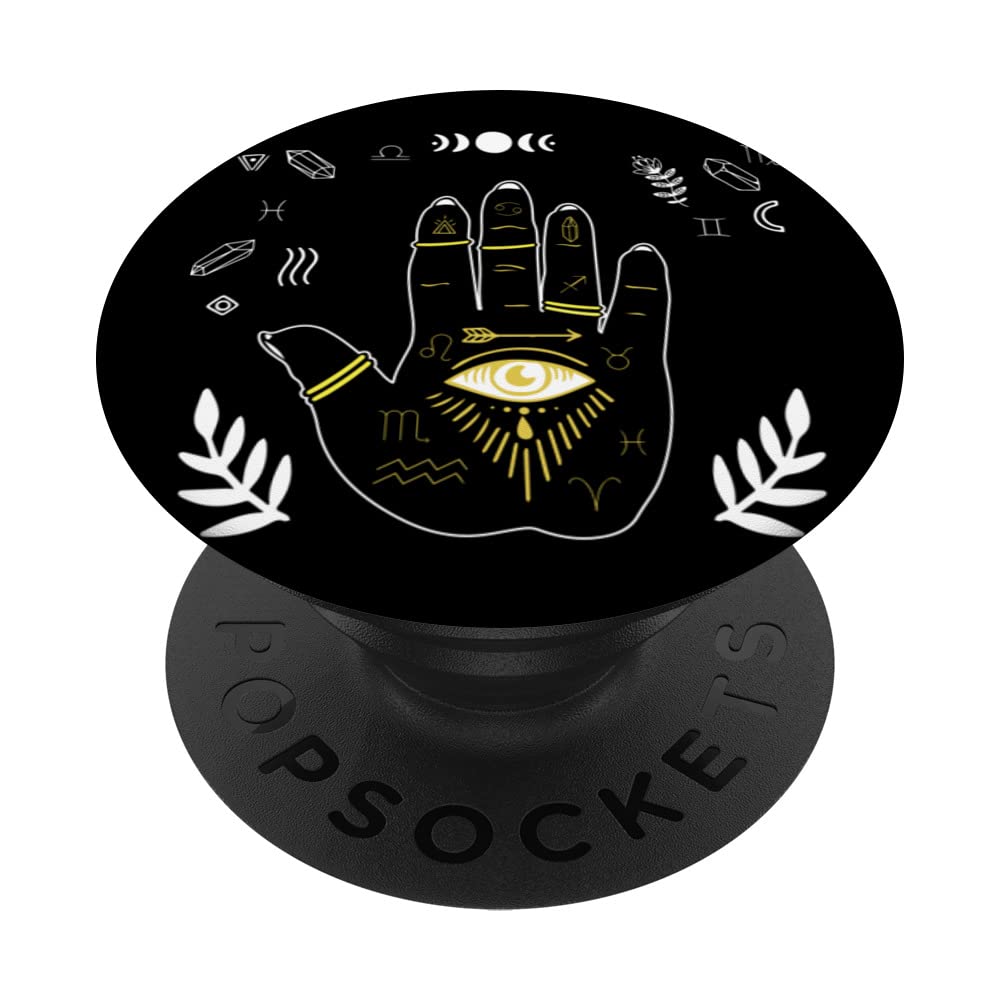 Esoteric Palmistry Moon Hand Moon Phases Art PopSockets Swappable PopGrip