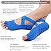 Hylaea Women's Yoga Pilates Socks with Non-Slip Grip Toeless Sock for Ballet, Aerobic 2 Pairs Black Blue