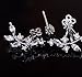 Platinum-plated Cubic Zirconia Leaf Hoop Earrings for Woman