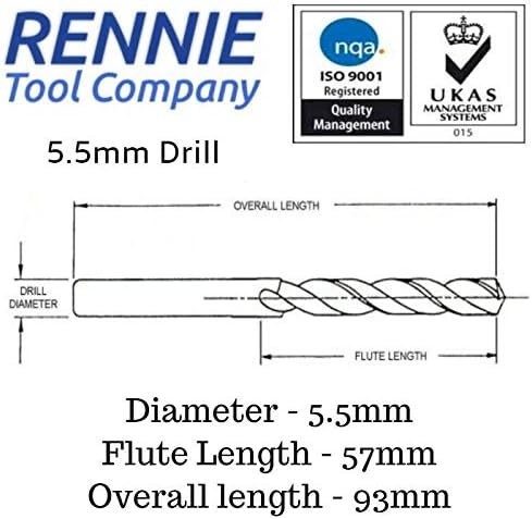 Rennie Tools - 10pc 5.5mm HSS Gold Cobalt Jobber Drill Bit Set for Stainless Steel Hard Metals, Aluminium, Cast Iron, Copper - Image 3