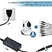 ABLEGRID Charger Compatible with Security Camera 12V 5A 60W 2-Prong Plug AC to DC 2.5x5.5mm w/8-Way Power Splitter Cable Power Supply for CCTV Security Camera DVR, LED Strip Lights