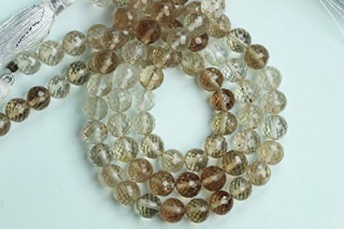 AAA QUALITY IMPERIAL TOPAZ FACETED ROUND LOOSE GEMSTONE BEADS 8"INCH STRAND TOPAZ NECKLACE WHOLESALE PRICE 7-8MM