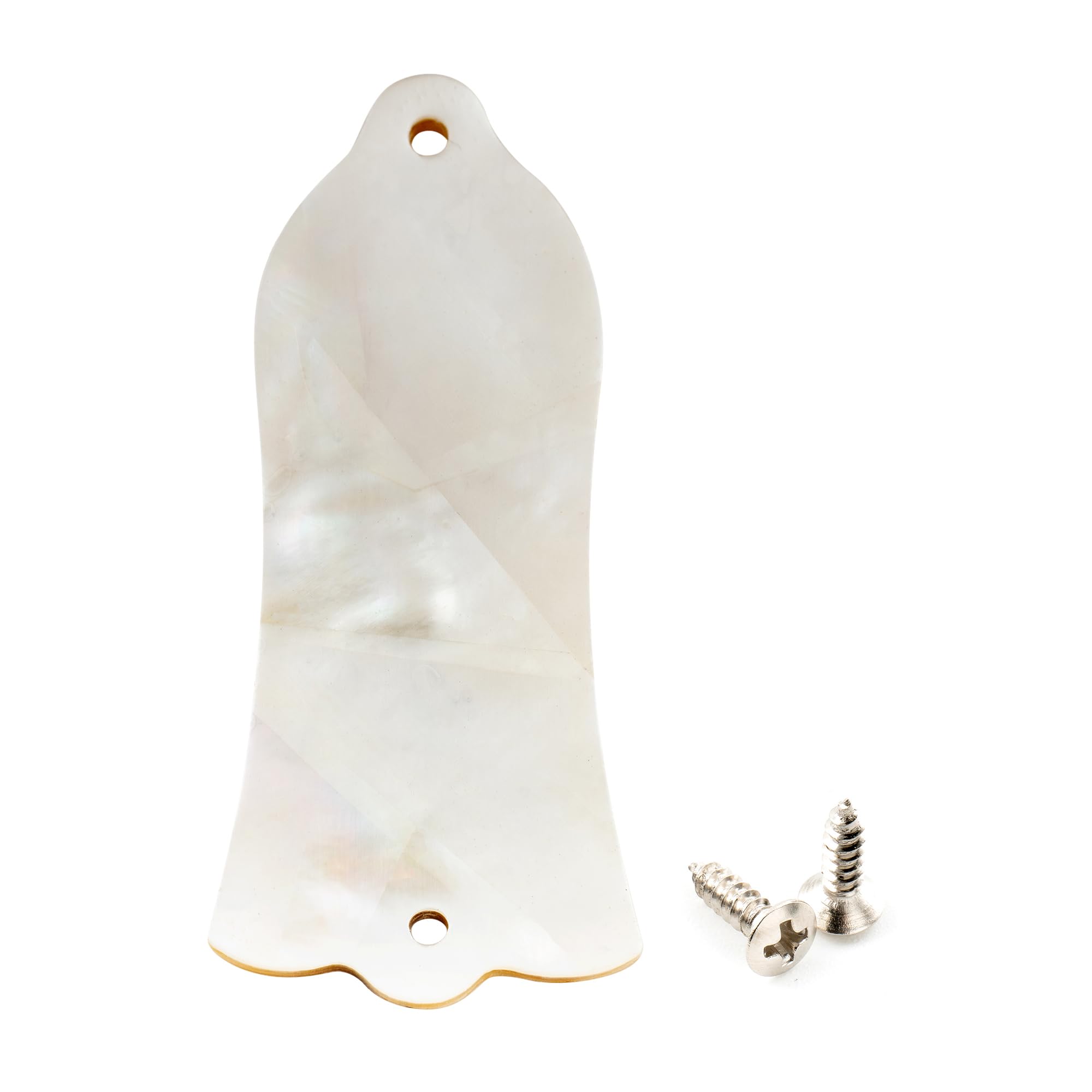 Musiclily Pro Natural Mother of Pearl 2-Hole Guitar Truss Rod Cover for USA Made Les Paul, White Pearl