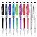 Stylus Pens, Skoloo 10 Pack 2 in 1 Universal Sensitive Slim Crystal Ballpoint Touch Screen Ink Stylist for Apple Android Phone Tablet iPhone 7 iPad Samsung S8 LG Stylo Nintendo 3ds 2ds, Multi-colored