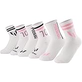 Messi Girls' Lifestyle Crew Socks, 6-Pack, Soft & Stretchy, Comfortable