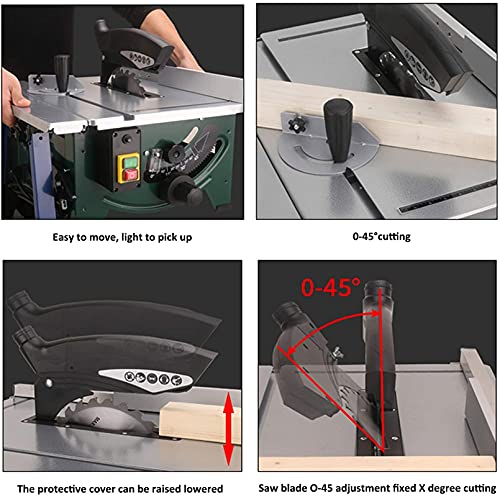 Tragbare Tischkreissäge , Einziehbare Tischsäge, professionelle holzbearbeitende Bankkreissäge, 1800 Watt… – Bild 4