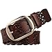E-Clover Fashion Women's 38mm Wide Leather Floral Western Jean Belt