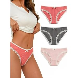 3 Pack Women's Mid Rise Briefs Solid Color Soft Stretch Breathable Full Coverage Panties