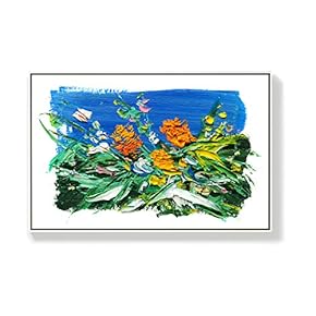 Framed Canvas Home Artwork Decoration Oil Flowers Canvas Wall Art for Living Room, Bedroom - 16x24 inches