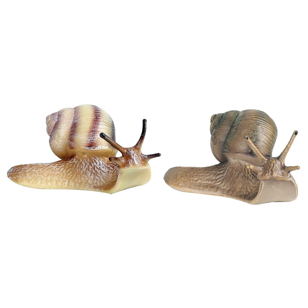 Yardwe Snail House Miniature Decorations 2Pcs Solid Resin Snail Figurines for Micro Landscape Garden Aquarium Plant Ornaments