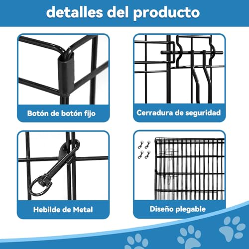 Foldable Exercise Pet Playpen,Jaula para Mascotas,Corral portátil Plegable para Mascotas,Corral para Perro con Puerta,Valla para Perros,Interior/Exterior, para Perros pequeños y medianos,24" x 30"