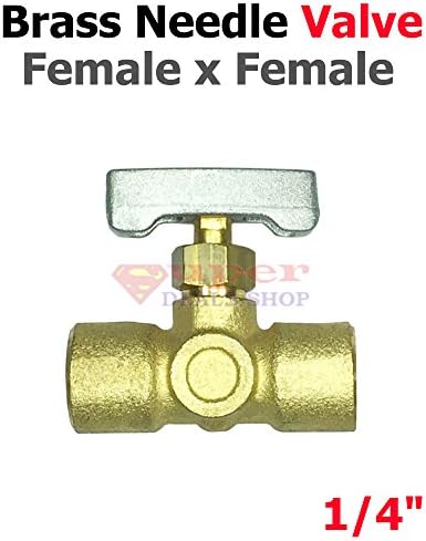 Brass Needle Valve 1/4" Brass Replacement Needle Value Needle Valve for Propane Natural Gas Brass Needle Valve Super-Deals-Shop