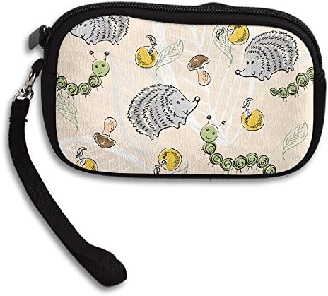 Hedgehog And Caterpillar Comfortable Coin Purse Storage Package Wallet Zipper Mini Wallet For Men & Women
