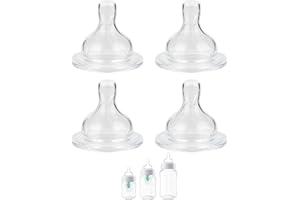 XUNICUTE Silicone Nipple for Philips Avent Anti-Colic Baby Bottles, Flow 4, 6m+, Extra Fast Flow, 4 Count