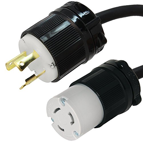 NEMA L5-20P to L5-30R Plug Adapter - 1 Foot, 20A/125V, 12 SJOOW - Iron Box # IBX-6381-01